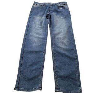 Vintage Genes Black Men Jeans 36x32 Blue Slim Fit Stretch Dark Wash